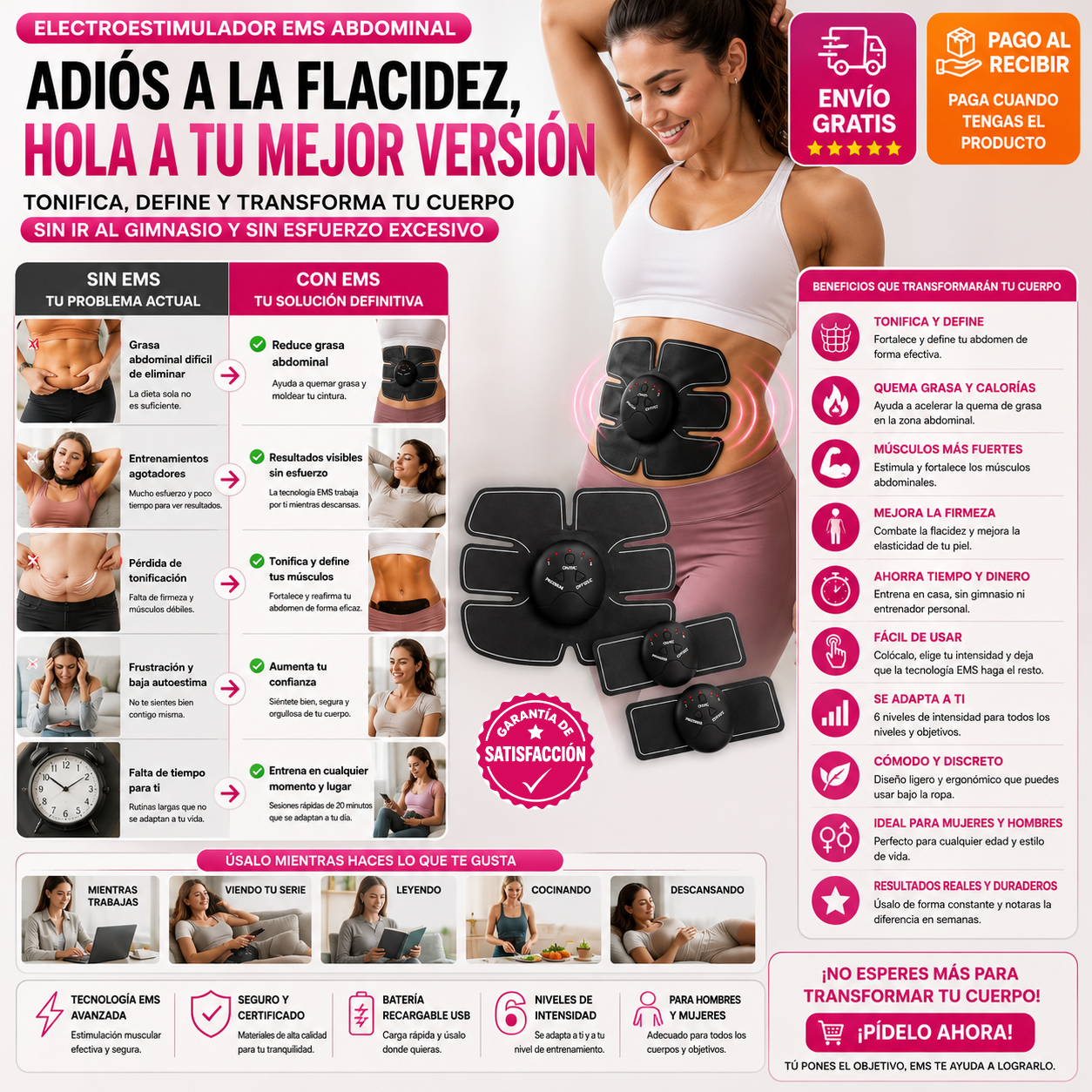 Electroestimulador EMS Abdominal | Tonifica y Define tu Cuerpo