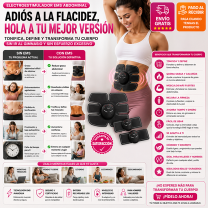 Electroestimulador EMS Abdominal | Tonifica y Define tu Cuerpo