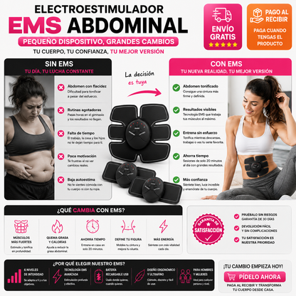Electroestimulador EMS Abdominal | Tonifica y Define tu Cuerpo