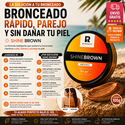 Shine Brown Acelerador de Bronzeado 100g | Bronzeado Intenso, Rápido e Duradouro
