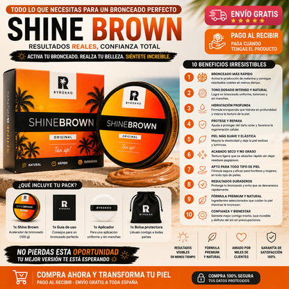 Shine Brown Acelerador de Bronzeado 100g | Bronzeado Intenso, Rápido e Duradouro