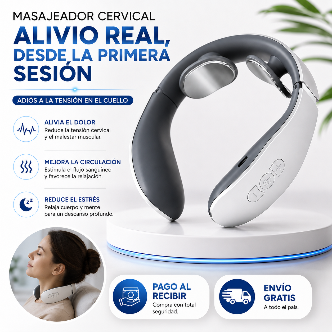 Masajeador Cervical Inteligente | Adiós a la Tensión en el Cuello