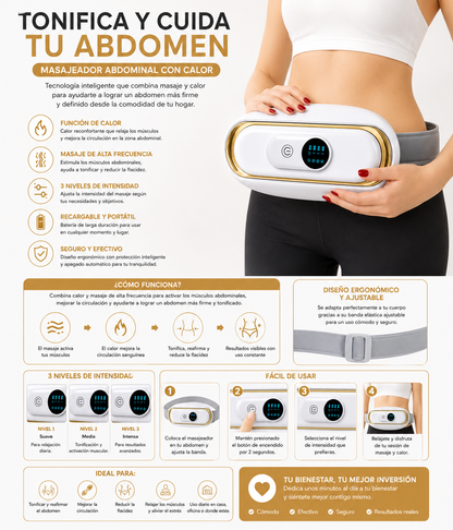 Tonifica y Cuida tu Abdomen | Masajeador Abdominal con Calor