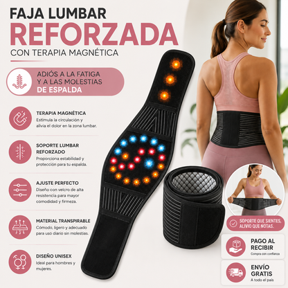 Faja Lumbar Reforzada con Terapia Magnética | Adiós a la Fatiga y las Molestias de Espalda