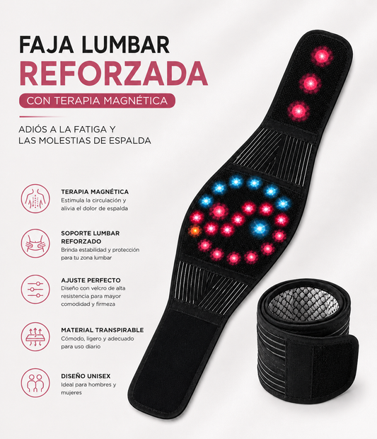 Faja Lumbar Reforzada con Terapia Magnética | Adiós a la Fatiga y las Molestias de Espalda