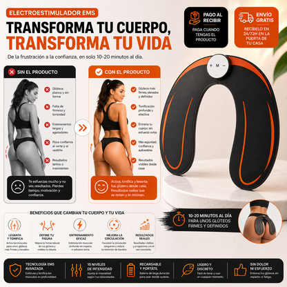 Electroestimulador EMS | Glúteos Más Firmes y Definidos