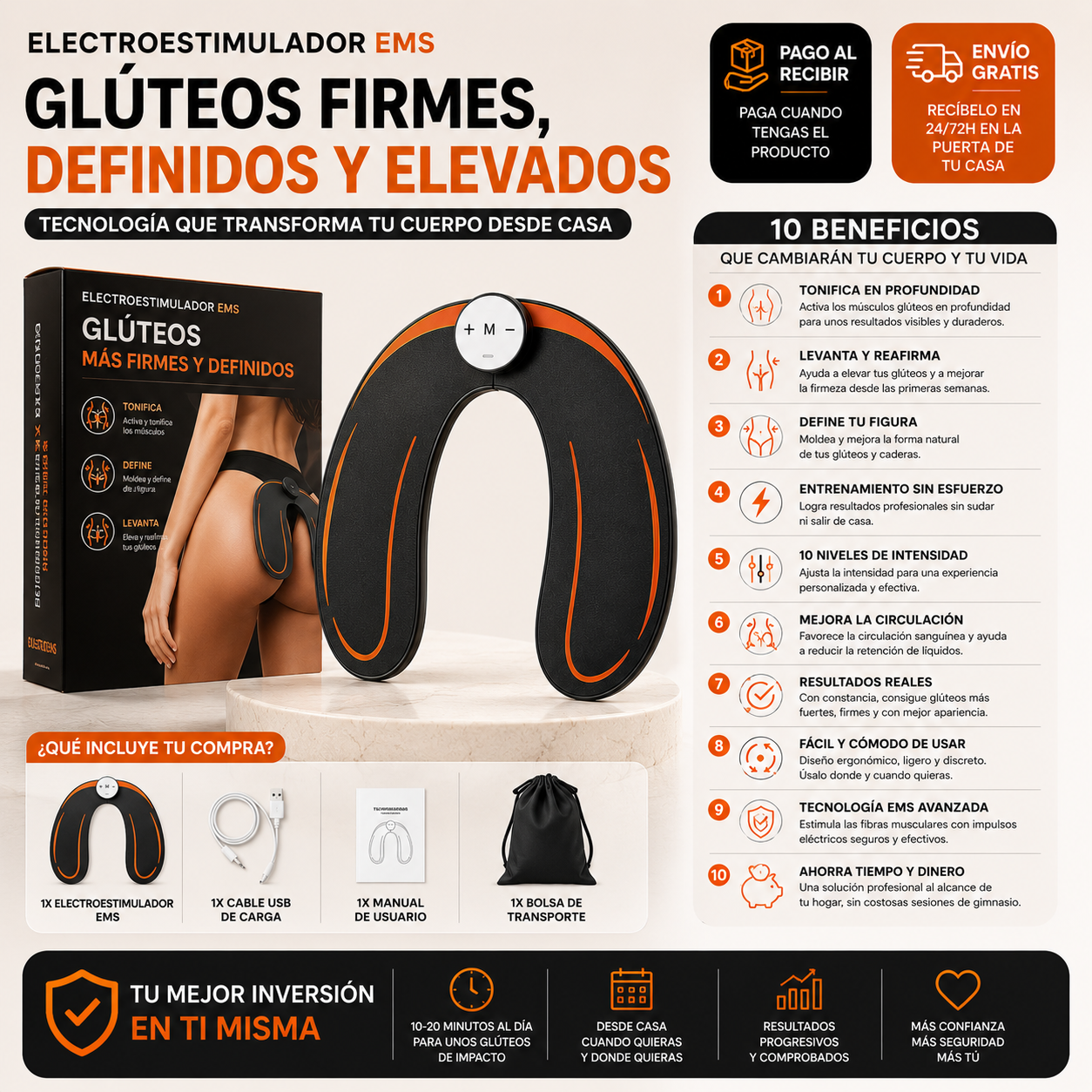 Electroestimulador EMS | Glúteos Más Firmes y Definidos