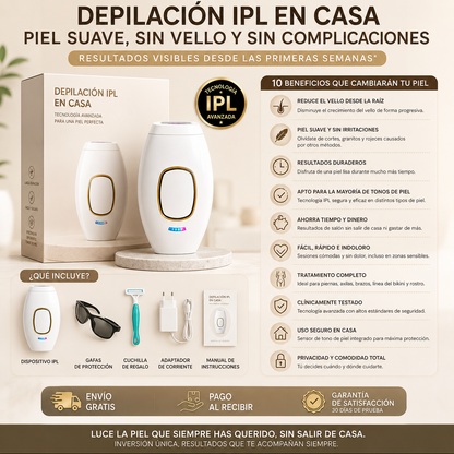 Depilación IPL en Casa | Piel Suave y Sin Vello por Más Tiempo