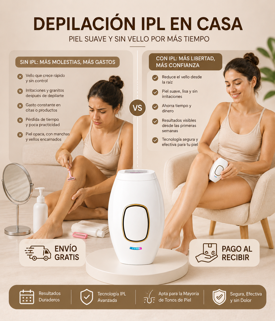 Depilación IPL en Casa | Piel Suave y Sin Vello por Más Tiempo