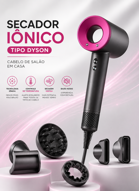 Secador Iónico Tipo Dyson | Cabello de Salón en Casa