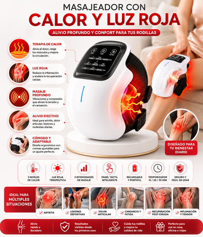 Masajeador con Calor y Luz Roja | Alivio y Confort para tus Rodillas