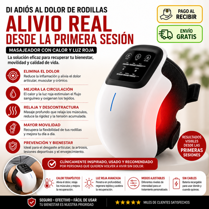 Masajeador con Calor y Luz Roja | Alivio y Confort para tus Rodillas