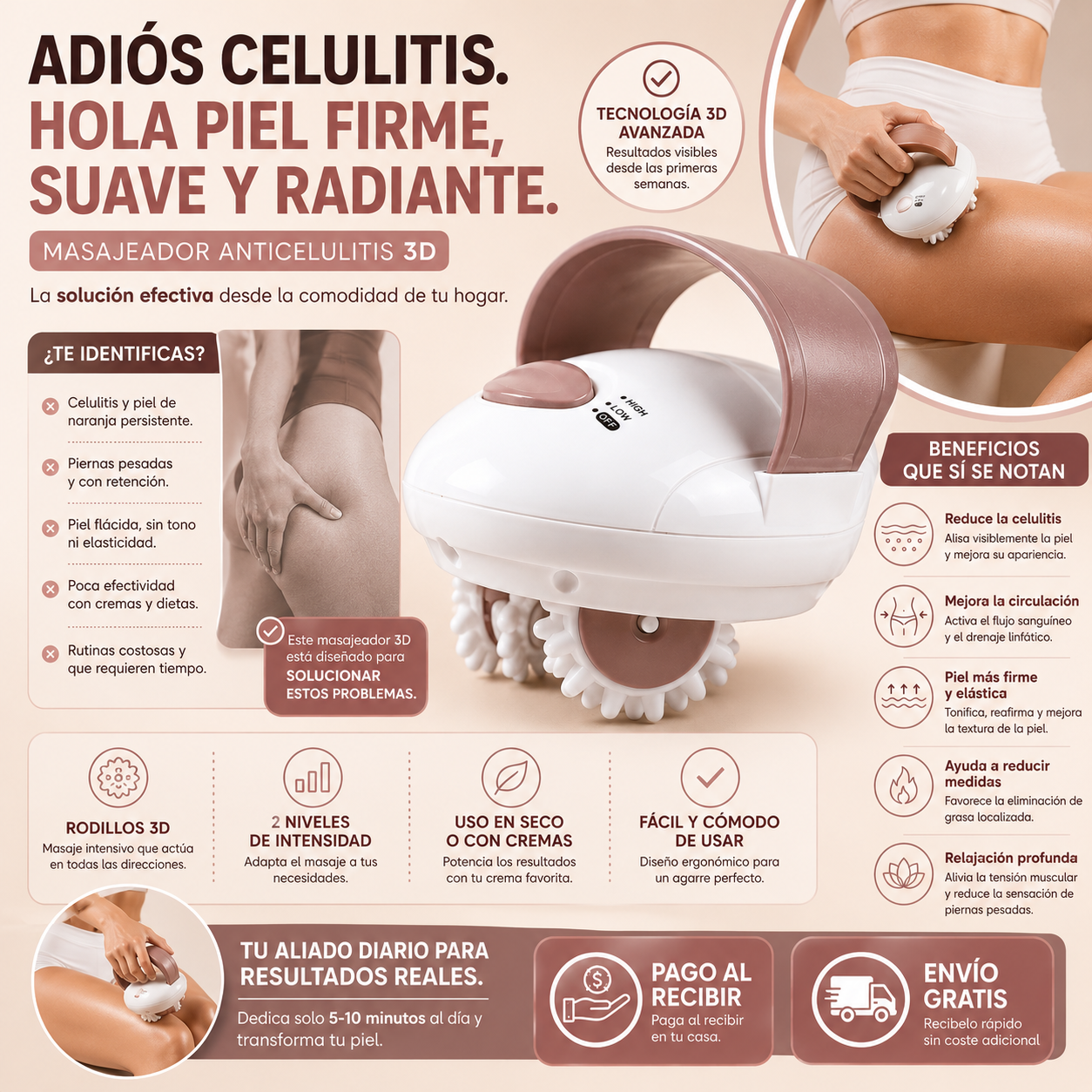 Masajeador Anticelulitis 3D | Piel Más Firme y Suave