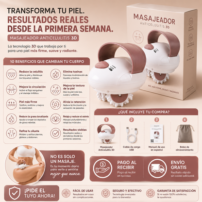 Masajeador Anticelulitis 3D | Piel Más Firme y Suave