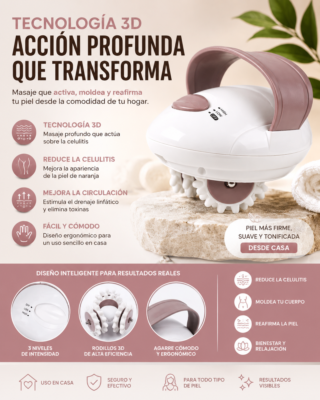 Masajeador Anticelulitis 3D | Piel Más Firme y Suave