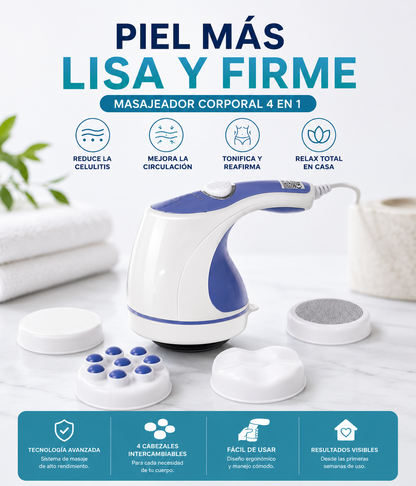 Piel Más Lisa y Firme | Masajeador Corporal 4 en 1