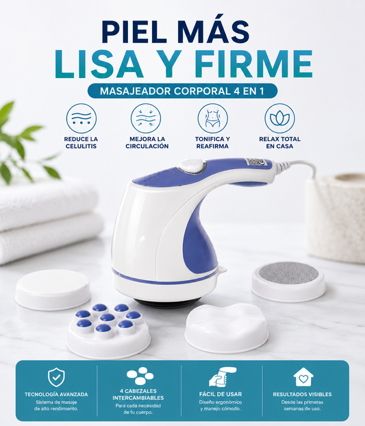 Piel Más Lisa y Firme | Masajeador Corporal 4 en 1