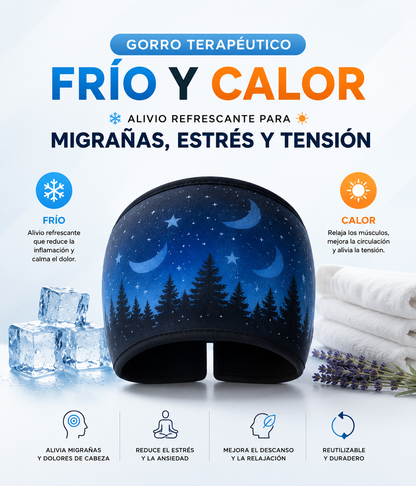 Gorro Terapéutico Frío y Calor | Alivio Refrescante para Migrañas, Estrés y Tensión