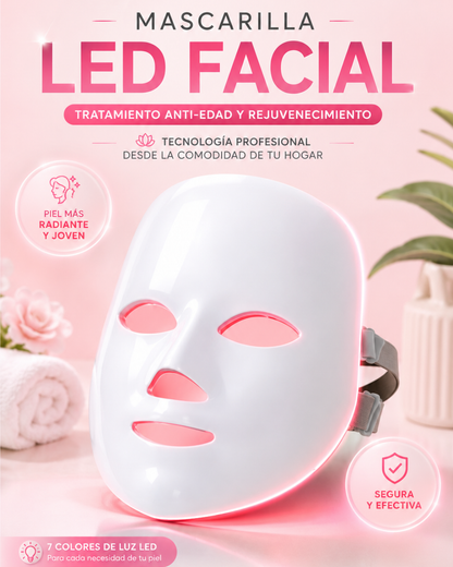 Mascarilla LED Facial | Tratamiento Anti-Edad y Rejuvenecimiento Desde Casa