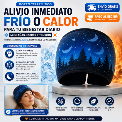Gorro Terapéutico Frío y Calor | Alivio Refrescante para Migrañas, Estrés y Tensión