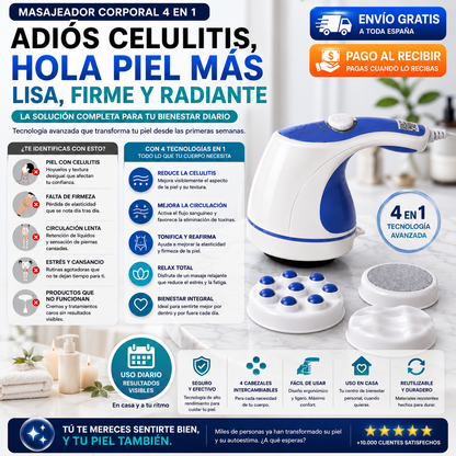 Piel Más Lisa y Firme | Masajeador Corporal 4 en 1