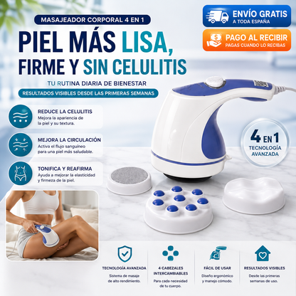Piel Más Lisa y Firme | Masajeador Corporal 4 en 1