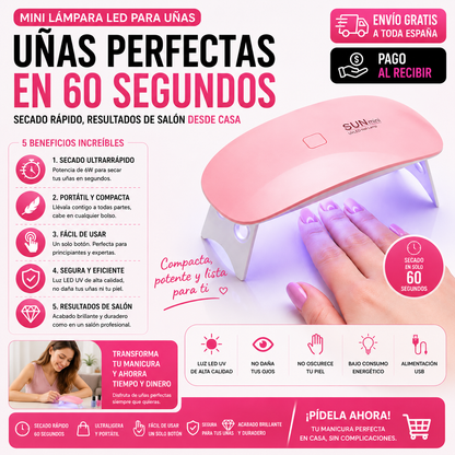 Mini Lámpara LED para Uñas | Uñas Perfectas en 60 Segundos