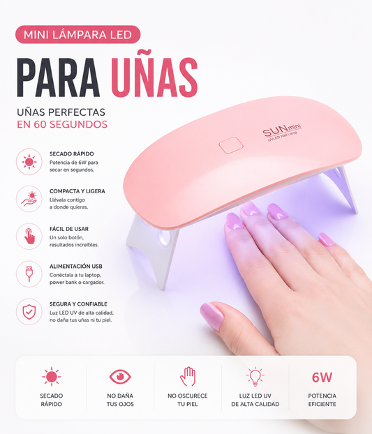 Mini Lámpara LED para Uñas | Uñas Perfectas en 60 Segundos