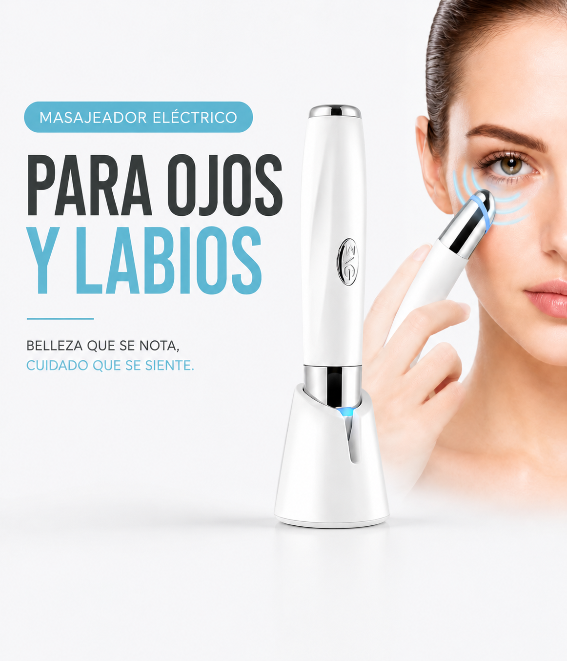 Masajeador Eléctrico para Ojos y Labios | Reduce Bolsas y Ojeras