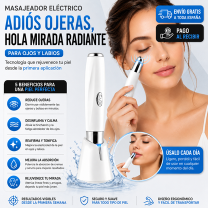 Masajeador Eléctrico para Ojos y Labios | Reduce Bolsas y Ojeras