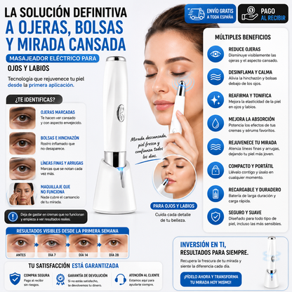Masajeador Eléctrico para Ojos y Labios | Reduce Bolsas y Ojeras
