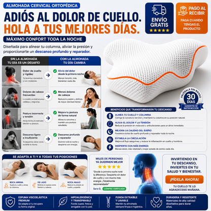 Almohada Cervical Ortopédica | Máximo Confort Toda la Noche