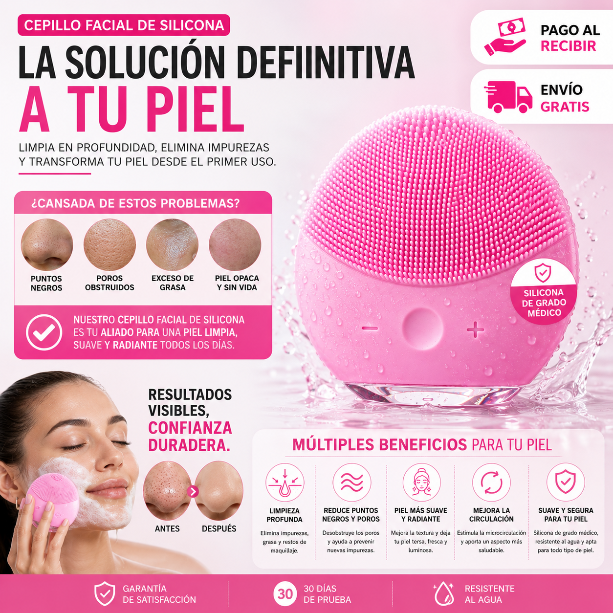 Cepillo Facial de Silicona | Adiós a los Puntos Negros