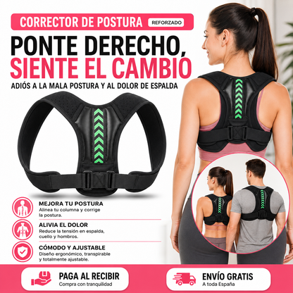 Corrector de Postura Reforzado | Adiós a la Mala Postura y al Dolor de Espalda