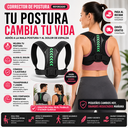 Corrector de Postura Reforzado | Adiós a la Mala Postura y al Dolor de Espalda