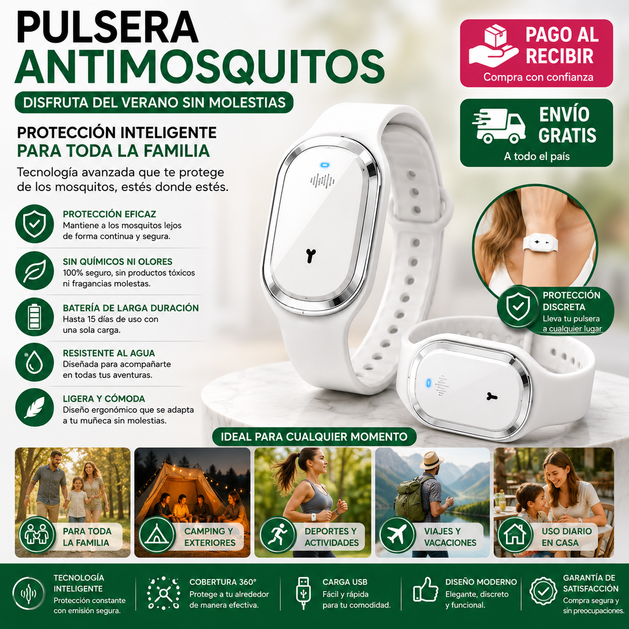Pulsera Antimosquitos | Disfruta del Verano Sin Molestias
