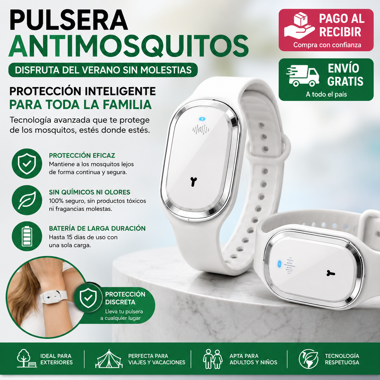 Pulsera Antimosquitos | Disfruta del Verano Sin Molestias