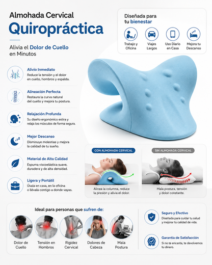 Almohada Cervical Quiropráctica | Alivia el Dolor de Cuello en Minutos