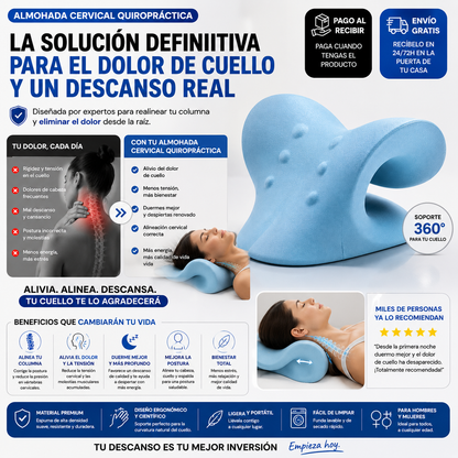 Almohada Cervical Quiropráctica | Alivia el Dolor de Cuello en Minutos
