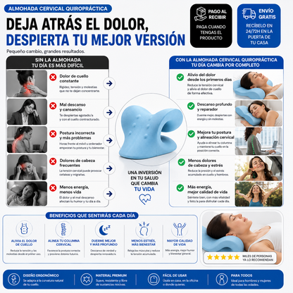 Almohada Cervical Quiropráctica | Alivia el Dolor de Cuello en Minutos