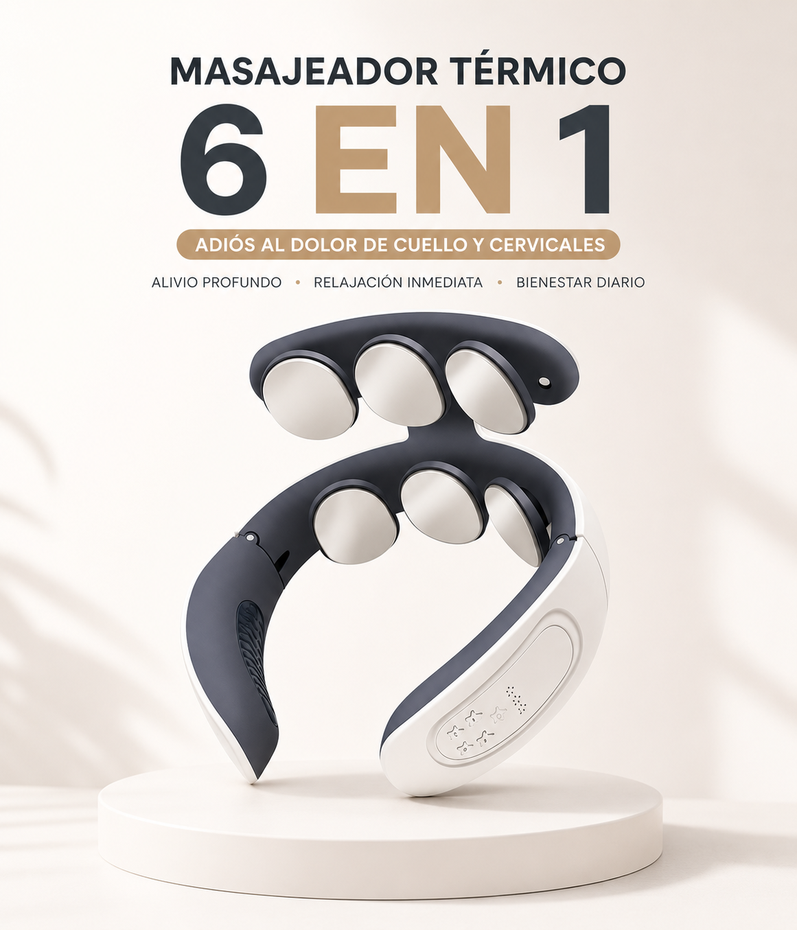Masajeador Térmico 6 en 1 | Adiós al Dolor de Cuello y Cervicales