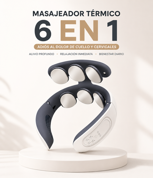 Masajeador Térmico 6 en 1 | Adiós al Dolor de Cuello y Cervicales